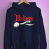 Believe Genderqueer Pride Jingle Bell Hoodie - Navy